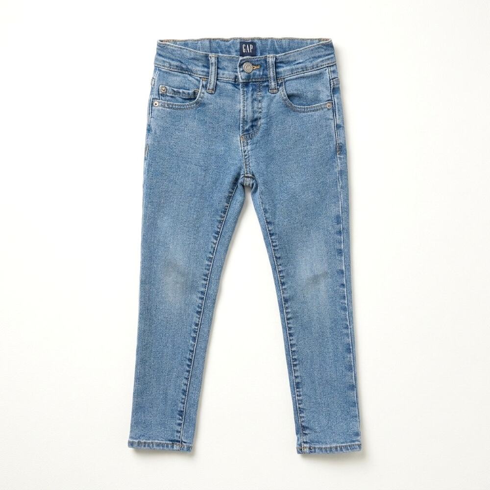 Gap Stretch Denim Skinny Jeans Medium Blue Wash Adjustable Waist Unisex Kids 6